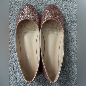 Glittering Rose Gold Flats